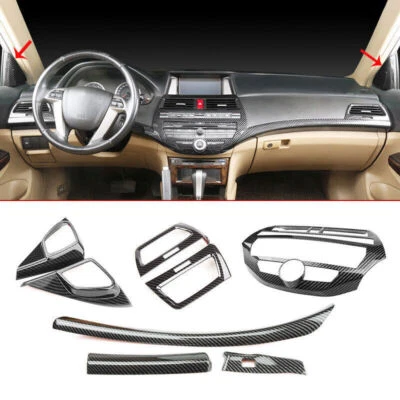Panel de instrumentos de consola central de fibra de carbono para Honda Accord Crosstour 2008-12 Foto 1 de 4