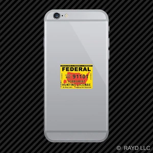 Federal Terrorist Hunting Permit Cell Phone Sticker Mobile USA United States - Picture 1 of 1