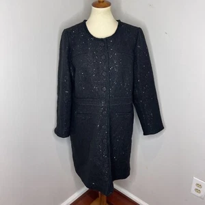 NWT Plus J. Crew Black Lady Jacket in Sequin Tweed Sz 18 - Picture 1 of 10