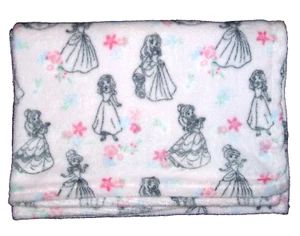 Disney Baby Princess Blanket Pink Black Sketch Floral Soft Plush Security 30x35" - Picture 1 of 2