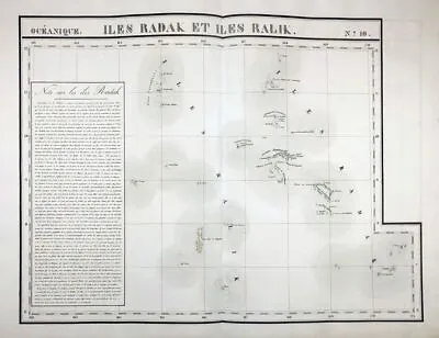 Marshall Islands Ralik Ratek Micronesia Pacific Map Card Vandermaelen 1827 • 148.90$