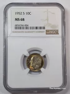 1952-S Roosevelt Dime Ultimate PQ+ Color (NGC MS68) 09COO - Picture 1 of 6