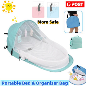 Portable Travel Baby Crib with Mosquito Net Folding Newborn Bed Infant Cradle AU