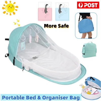 Portable Travel Baby Crib with Mosquito Net Folding Newborn Bed Infant Cradle AU - Image 1 of 4