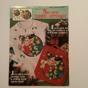 No Sew 1993 Fabric Applique  Chris-Moose #6992 BX3 - Picture 1 of 3