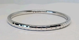 Silpada B1482 Sterling Silver Hammered Bangle Bracelet - Picture 1 of 7