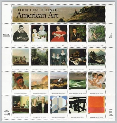 United States American Art Sheet Of 20- Stamps. Scott #3236 M.N.H. - Image 1 of 2