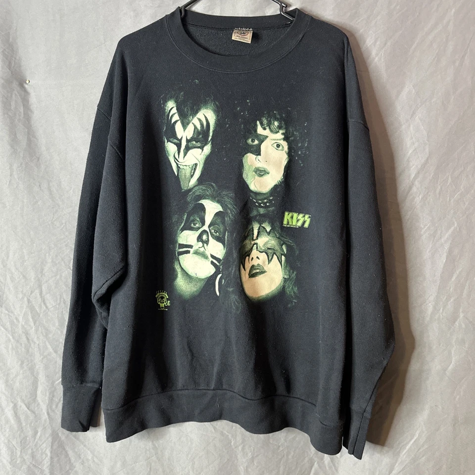 VTG 1996 KISS ARMY Band Crewneck Sweater XL Sweatshirt 90s Glow In Dark Shirt - Image 1 of 4
