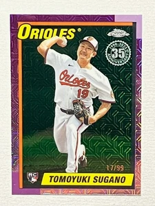 2025 Topps Update Mojo Refractor Green Tomoyuki Sugano RC 17/99 Orioles - Picture 1 of 2