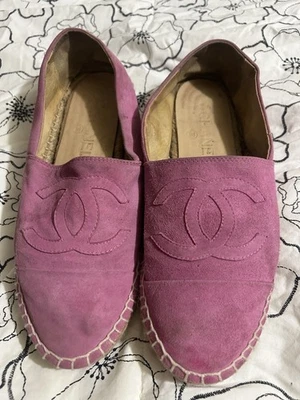 Chanel Pink  CC Cap Toe Espadrille Flats Size 39 - Image 1 of 4