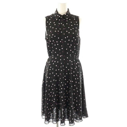 Abito camicia Kate Spade margherita a pois lunghezza ginocchio senza maniche 2 nero AT usatode2