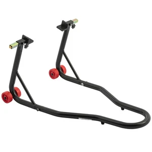 Cavalletto Alza Moto Posteriore Regolabile Solleva Nero Universale 4 Ruote - Imagen 1 de 3