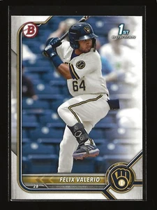 FELIX VALERIO 2022 Bowman 1st Prospects Base Card Milwaukee Brewers (#BP-128) - Picture 1 of 2