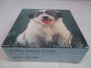 Vintage Springbok sealed mini puzzle St.Bernard puppy 7"X7" - Picture 1 of 9