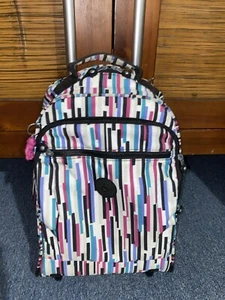 Kipling Rolling Laptop Carry On Wheeled Backpack Adjustable Straps Confetti Pink - Bild 1 von 8