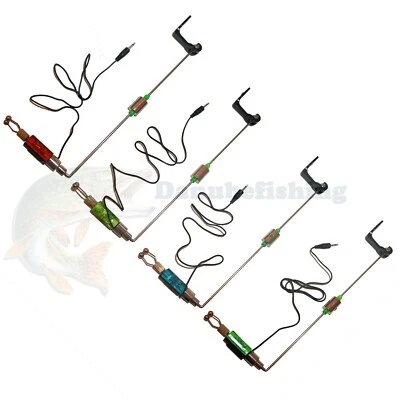 MARKENLOS Bissanzeiger Swinger Bissmelder Karpfen Elektronisch Licht Led Set 4 Rot Optisch