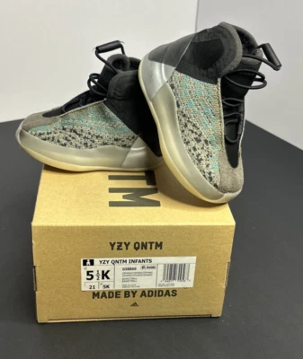 Adidas Yeezy Qntm Bario Zapatillas Sin Cordones Infantiles Niños 5.5 Gris   Foto 1 de 4