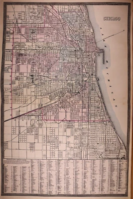Dated 1879 Map ~ CHICAGO, ILLINOUS by S. Augustus Mitchell (15x23)-#24 - Image 1 of 2