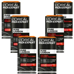 6x 50ml Loreal Men Expert Pure Carbon Anti Pickel Intensive Tagescreme Vitamine - Bild 1 von 3