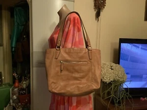 COLORADO tan Large Leather Tote Shoulder Bag - Picture 1 of 12