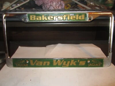 DE COLECCIÓN BAKERSFIELD VAN WYK'S JAGUAR SOPORTE DE MATRÍCULA DE METAL CALIFORNIA Foto 1 de 2