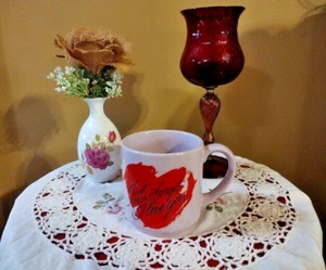 Soft Pink "I Love You" Coffee Cup/Mug - Picture 1 of 5