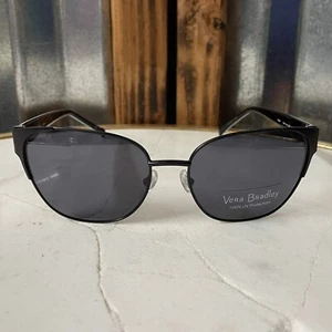 Vera Bradley Debbie Style Snow Lotus Black/Gray UV400 Butterfly Sunglasses NEW - Picture 1 of 9