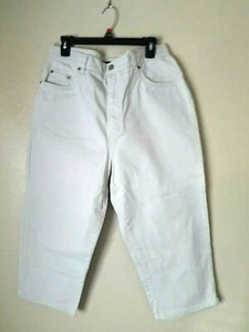Bill Blass Women's Ivory Cream Denim Jean Capri w/ Pockets Plus Size 16 - Picture 1 of 5