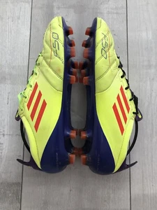 Adidas F50 Adizero Leather Yellow Football Cleats Boots US7 UK6 1/2 EUR40 - Picture 1 of 13