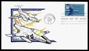 C49 6c Air Mail (1957) 50th ANNIVERSARY OF THE U. S. AIR FORCE FDC FROM D.A.D. - Picture 1 of 1
