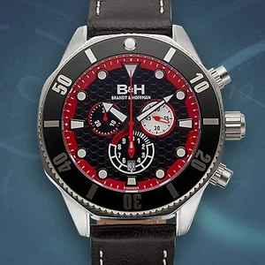 NEW Brandt & Hoffman 14060 Mens Swiss Chronograph Dunbar Collection Large Watch - Picture 1 of 2