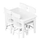 Dolls House Miniature Dining Room Furniture Wooden Chairs Set- White