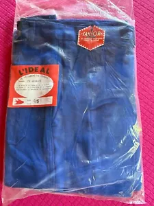 Ancien pantalon bleu de travail coton Sanfor L' Idéal tour de taille 90 réf V13 - Imagen 1 de 5