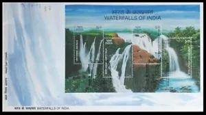 119.INDIA 2003 STAMP MINIATURE SHEET WATERFALLS OF INDIA FDC - Picture 1 of 1
