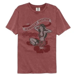 Aerosmith - Permanent Vacation - American Classics - Solid Red Adult Short Sleev - Picture 1 of 2