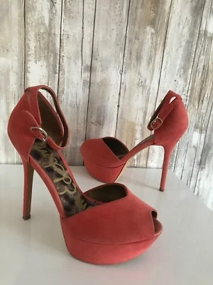 Salto plataforma SAM EDELMAN Marina rosa camurça salmão 7,5 M leitura - Imagem 1 de 4