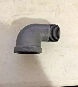 1" BLACK MALLEABLE IRON STREET 90 ELBOW DEG 90° ELBOW fitting (2) ea - Picture 1 of 3