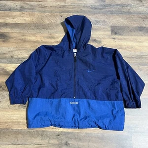 Vintage NIKE Windbreaker Jacket Pullover Youth S Small Spell Out Swoosh Blue - Picture 1 of 12