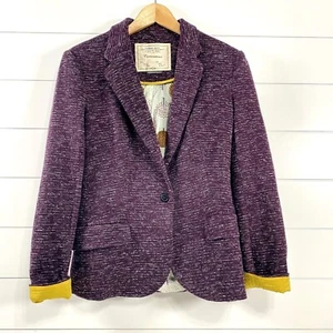Anthropologie Cartonnier Womens Single Button Knit Blazer sz S Business Casual - Picture 1 of 12