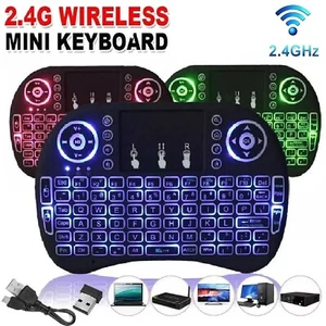 Wireless Mini Keyboard 2.4G with Backlit Touchpad PC Android TV Media Box - Picture 1 of 13