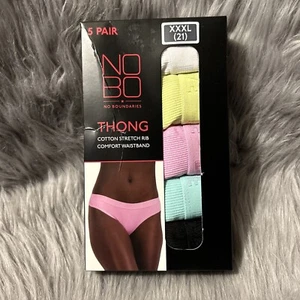 Tangas No Boundaries para mujer junior talla XXXL ropa interior de algodón 5 pares bragas - Imagen 1 de 5