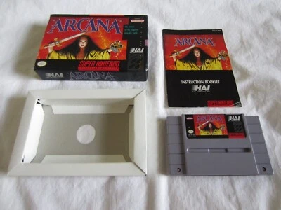 Arcana (SNES) Super Nintendo CIB Caja Completa HAL 1992 RARO Foto 1 de 4