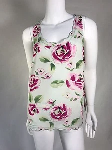 Preowned Kensie Woman Tank Floral SZ M Color:Mint Embroidered - Picture 1 of 6