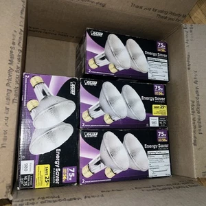 8 Feit Electric Flood Light Bulbs PAR30 55PAR30/L/QFL/ES/2 Energy Saver 3000K - Picture 1 of 2