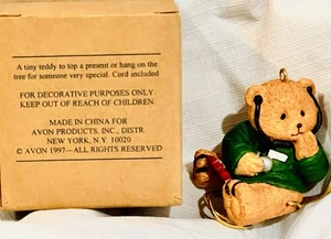 Avon 1997 YOUR SPECIAL PACKAGE TOPPER ~ NURSE TEDDY BEAR Ornament NOS Vintage - Picture 1 of 3