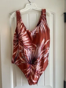 Palisades Beach Club Damen Einteiler Badeanzug Gr. 24 W Neu Burnt Orange Lila - Bild 1 von 5