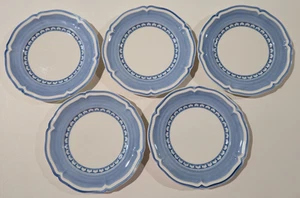 Villeroy Boch Casa Azul Piccolo 5 Bread & Butter Plates 6-3/4" Blue Rim Germany - Picture 1 of 5