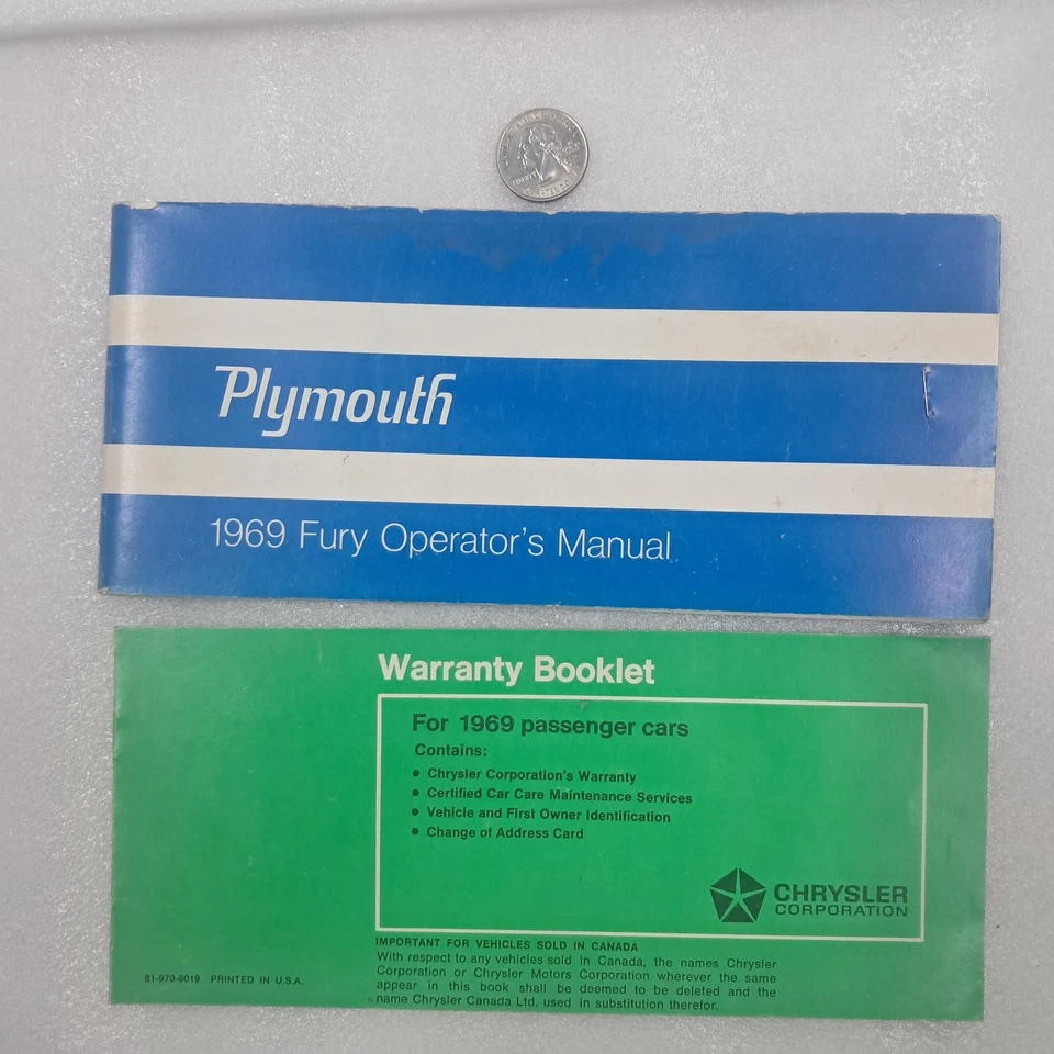 Plymouth Fury 1969 manual del propietario original Foto 1 de 1