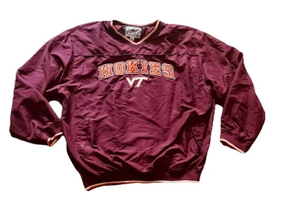 Мужской винтажный пуловер ветровка рубашка с v-образным вырезом для гольфа Virginia Tech Hokies XXL 2XL - Изображение 1 из 4