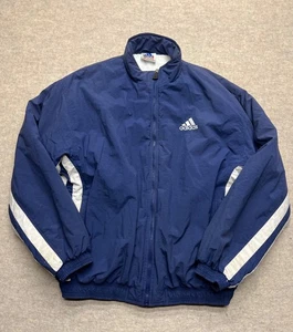 Vintage 90er Adidas Blau & Weiß Full Zip Winterjacke Herren Gr. XL - Bild 1 von 12